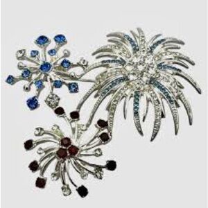 Napier Silver and Blue fireworks Brooch